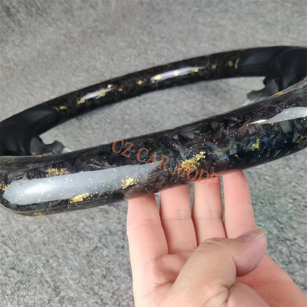 Customized Brand New Smooth Leather Forged Carbon Fiber Steering Wheel Auto Accessory Steering Wheel For Toyota PRADO 2018 2019 2020