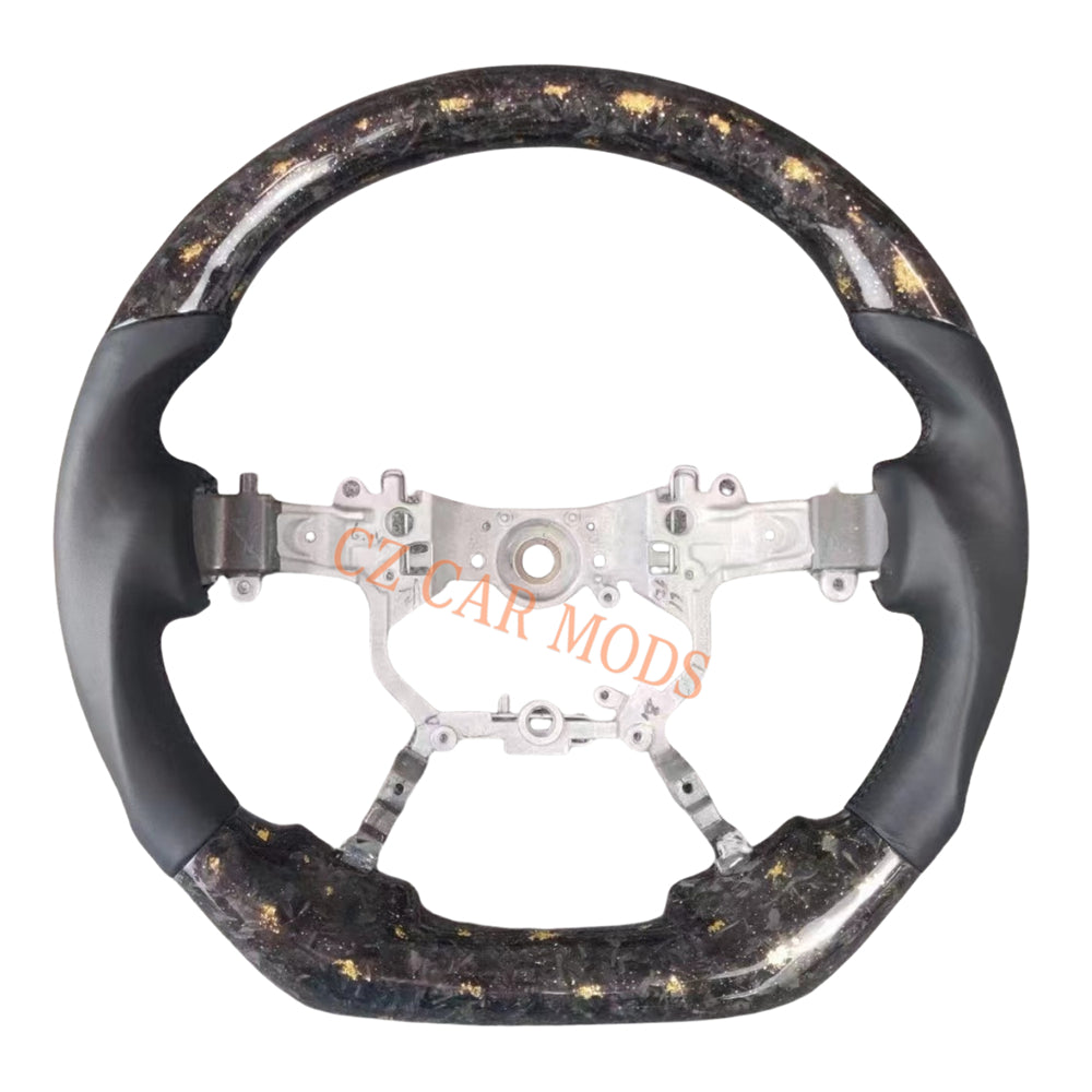 Customized Brand New Smooth Leather Forged Carbon Fiber Steering Wheel Auto Accessory Steering Wheel For Toyota PRADO 2018 2019 2020