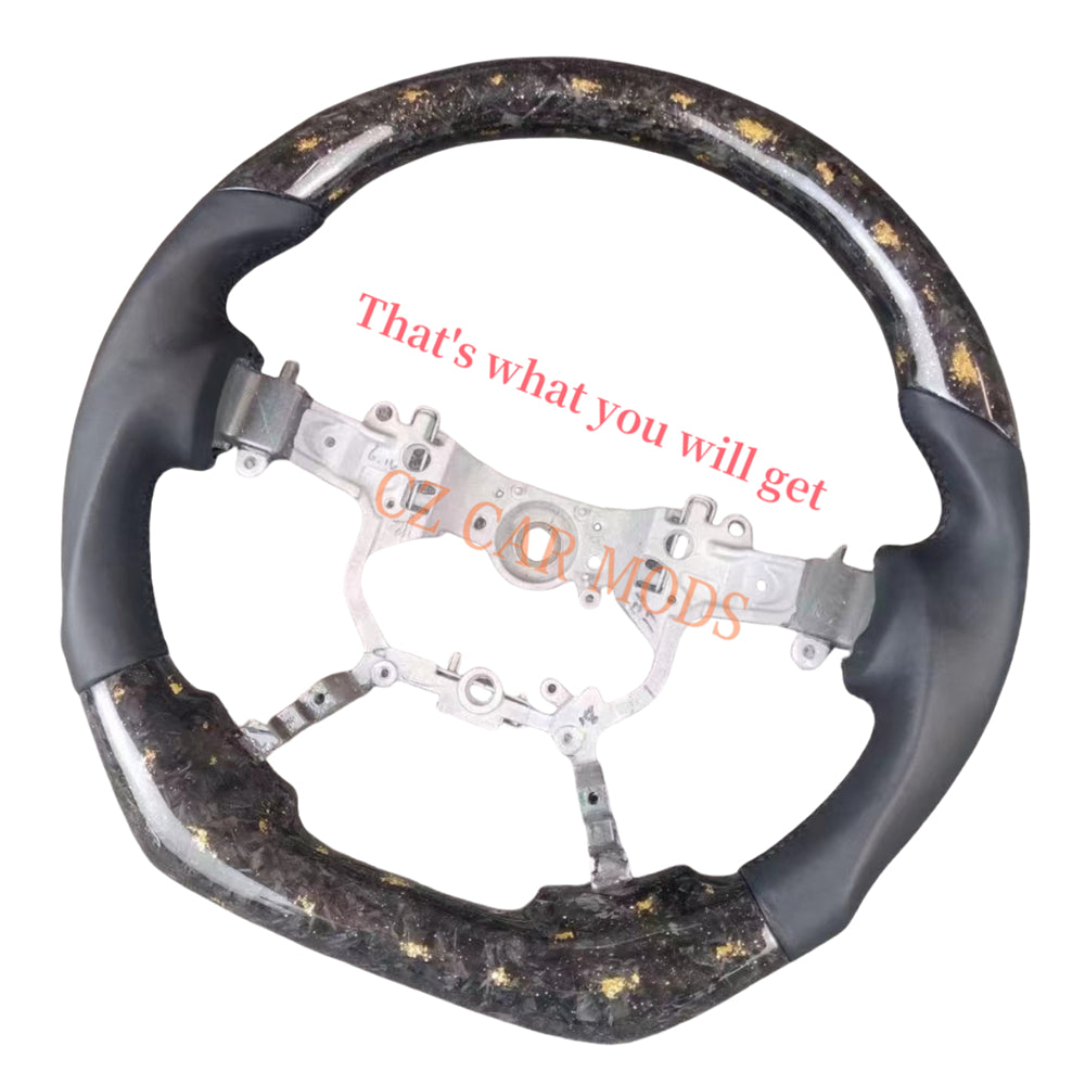 Customized Brand New Smooth Leather Forged Carbon Fiber Steering Wheel Auto Accessory Steering Wheel For Toyota PRADO 2018 2019 2020