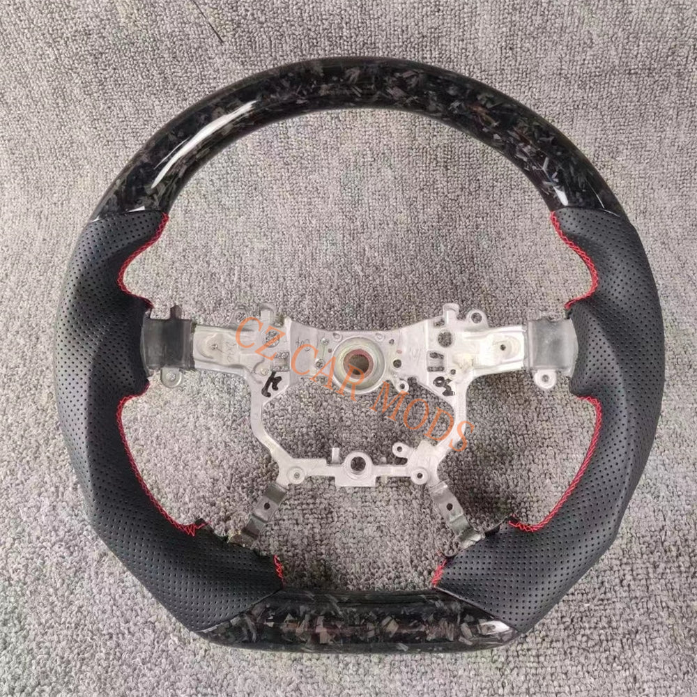 Customized Brand New Black Perforated Leather Forged Carbon Fiber Steering Wheel Auto Accessory Fit For Toyota PRADO 2018 2019 2020