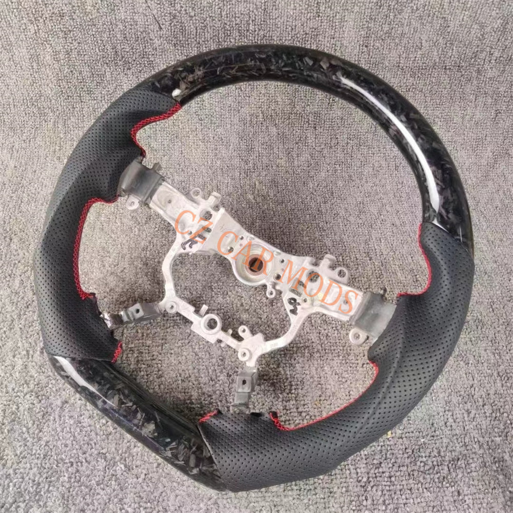 Customized Brand New Black Perforated Leather Forged Carbon Fiber Steering Wheel Auto Accessory Fit For Toyota PRADO 2018 2019 2020