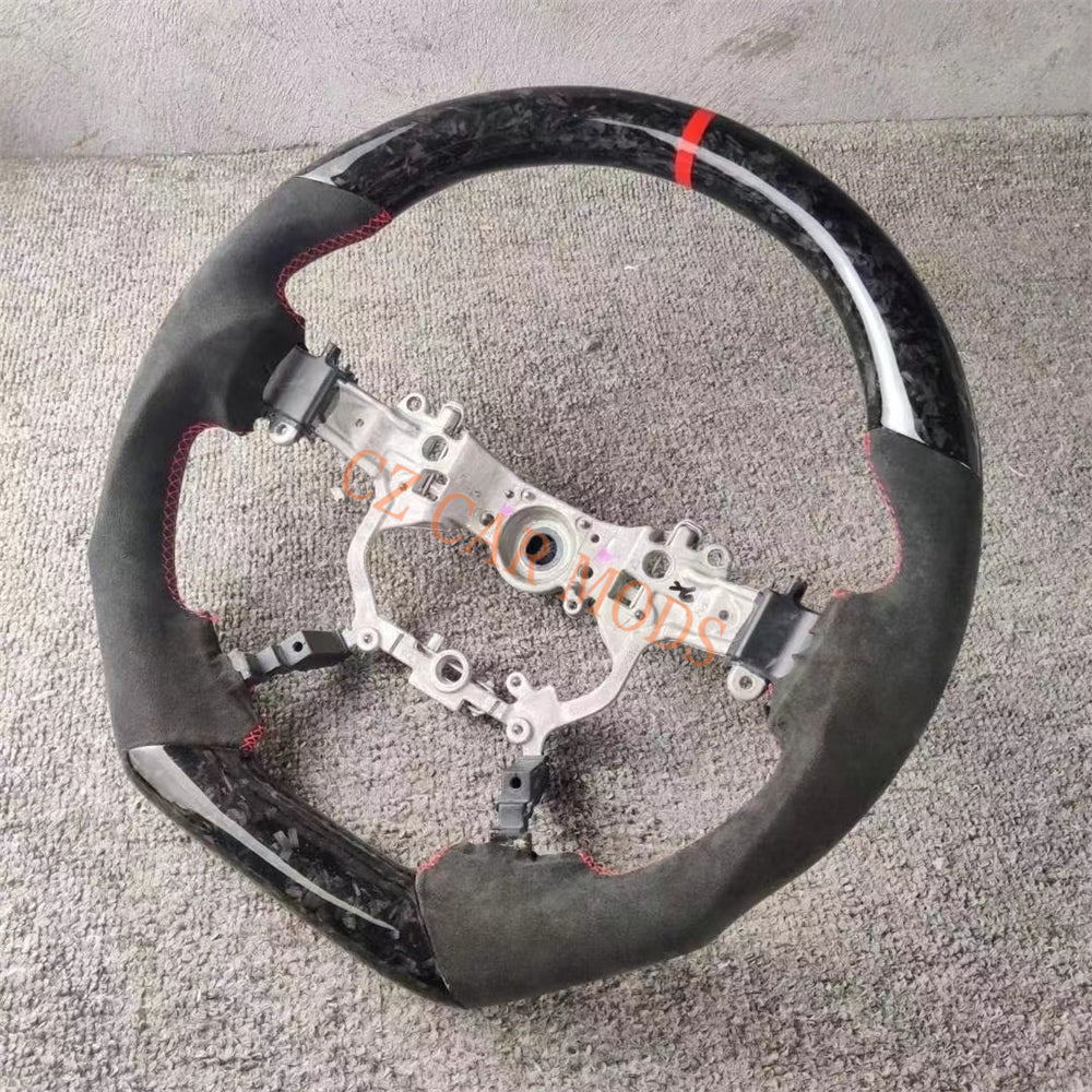 Customized Brand New D-type Forged Carbon Fiber Steering Wheel Auto Accessory With Red Center Strip For Toyota PRADO 2018 2019 2020
