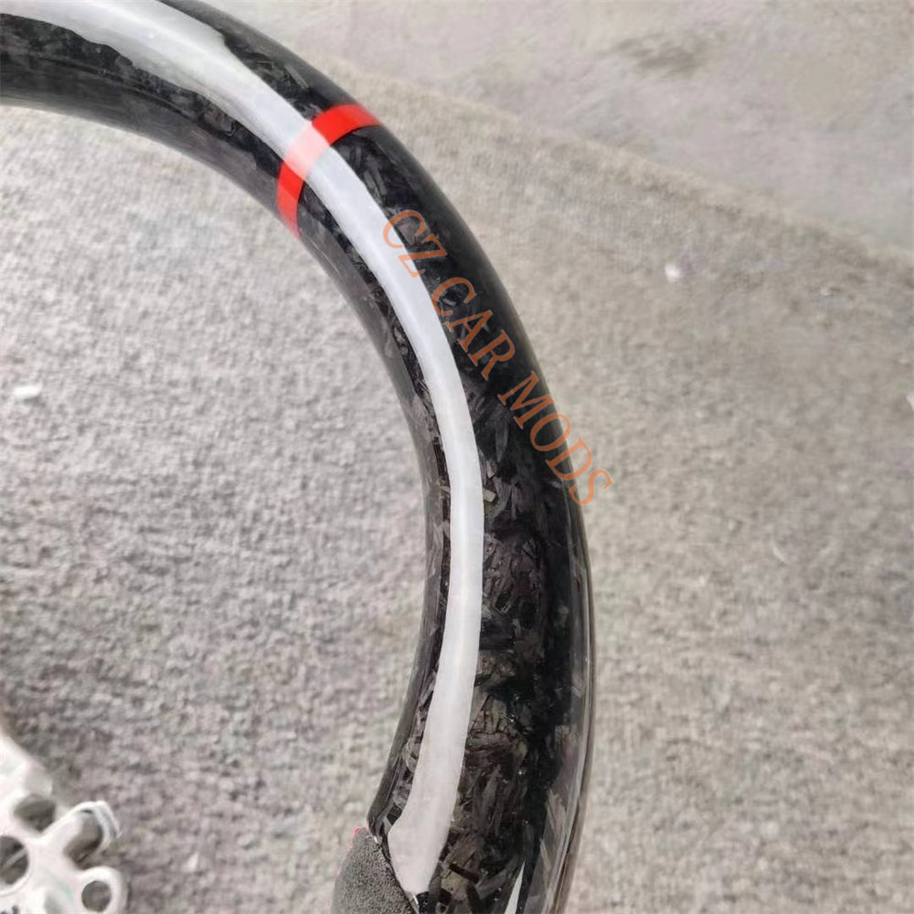 Customized Brand New D-type Forged Carbon Fiber Steering Wheel Auto Accessory With Red Center Strip For Toyota PRADO 2018 2019 2020