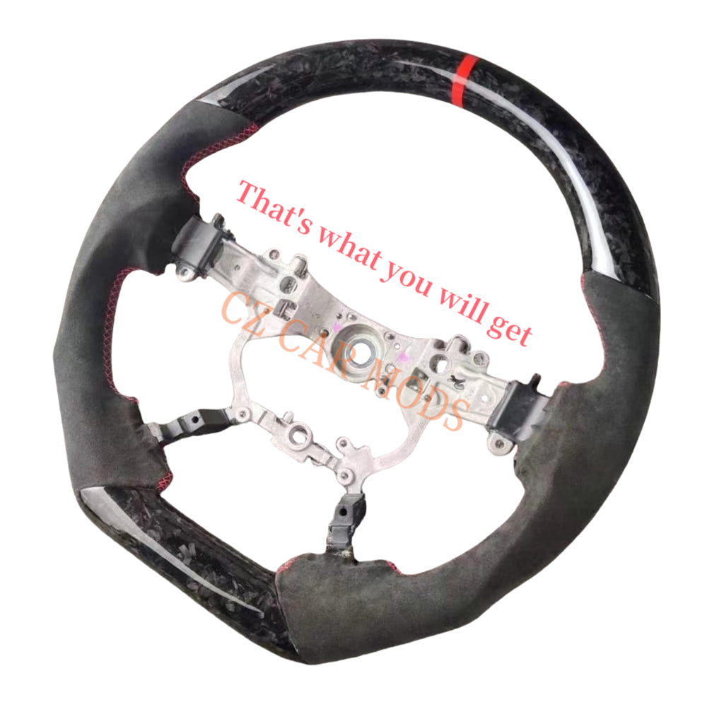 Customized Brand New D-type Forged Carbon Fiber Steering Wheel Auto Accessory With Red Center Strip For Toyota PRADO 2018 2019 2020
