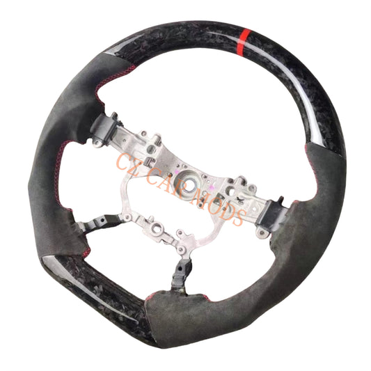 Customized Brand New D-type Forged Carbon Fiber Steering Wheel Auto Accessory With Red Center Strip For Toyota Alphard 2015 2016 2017 2018 2019 2020 2021 2022