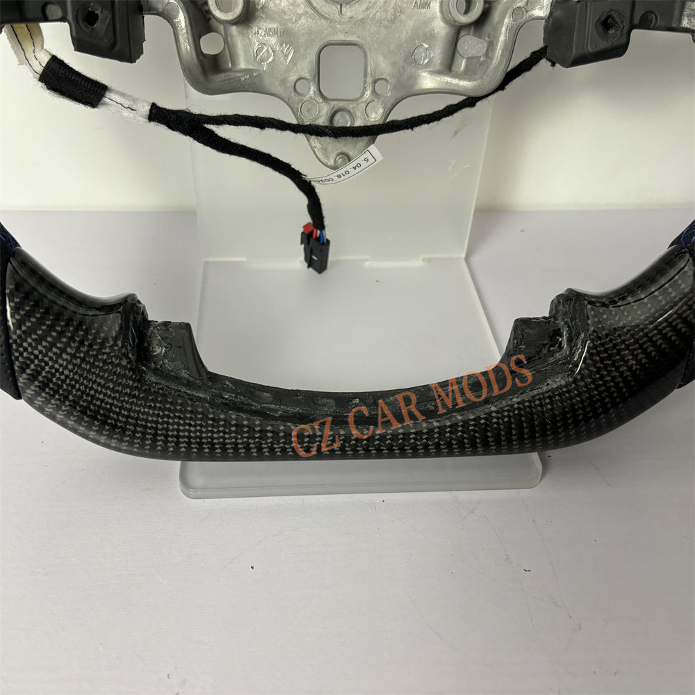 Customized Brand New Perforated Leather Black Carbon Fiber Steering Wheel Auto Accessory For Chevrolet Silverado 2019 2020 2021