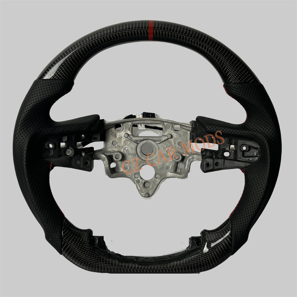 Customized Brand New Perforated Leather Black Carbon Fiber Steering Wheel Auto Accessory For Chevrolet Silverado 2019 2020 2021