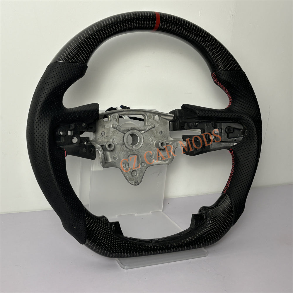 Customized Brand New Perforated Leather Black Carbon Fiber Steering Wheel Auto Accessory For Chevrolet Silverado 2019 2020 2021