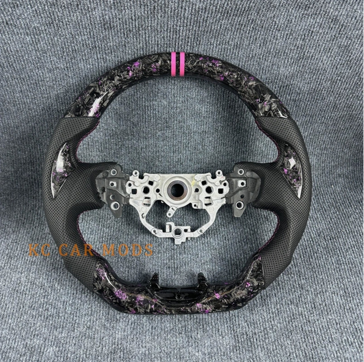 Purple forged carbon fiber black leather steering wheel for 2024 2025 2026 toyota camry