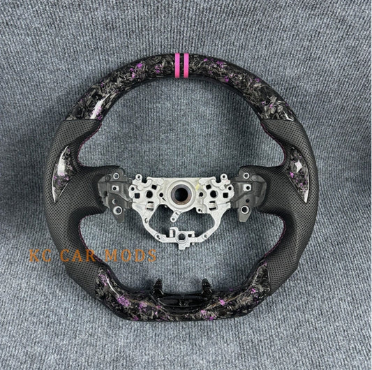 Purple forged carbon fiber black leather steering wheel for 2024 2025 2026 toyota camry