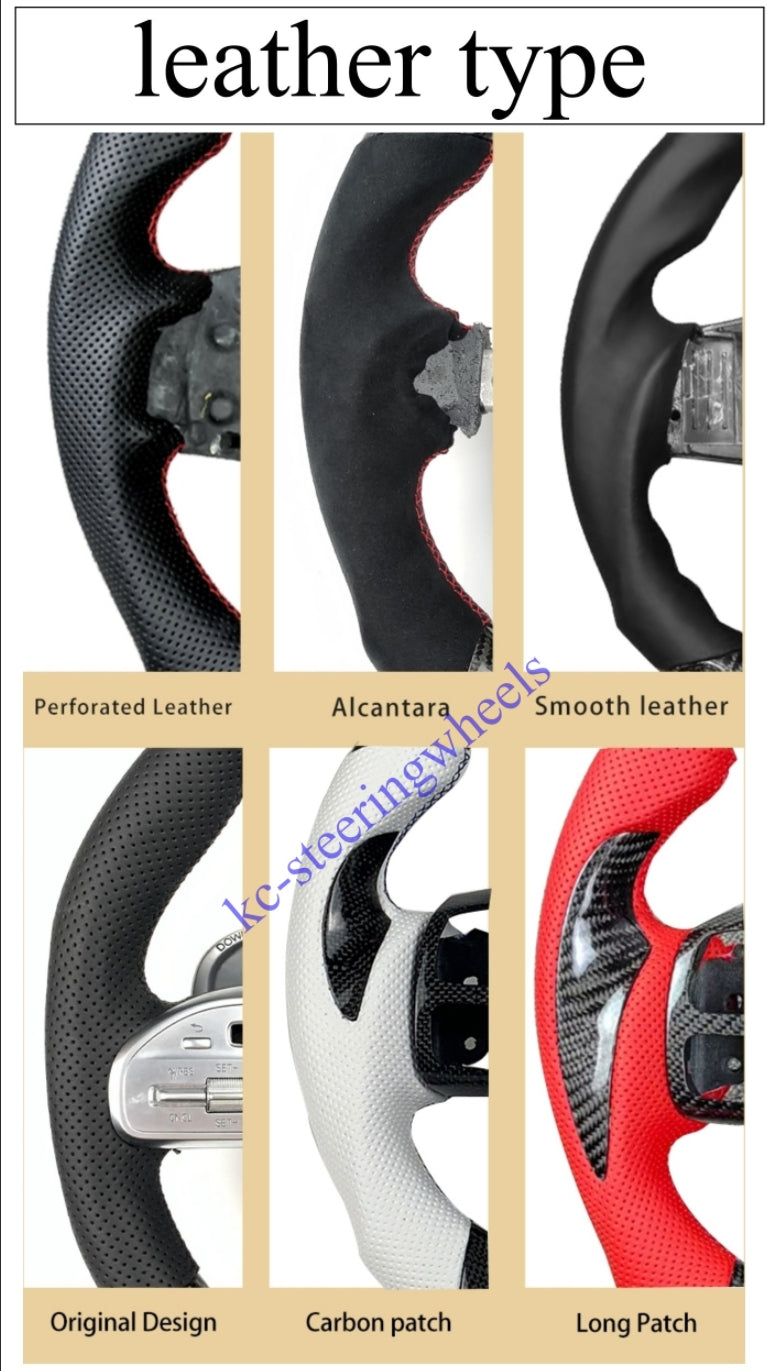 Custom black carbon fiber leather sport steering wheel for 2016 2017-2021 honda civic（Same-day shipping）