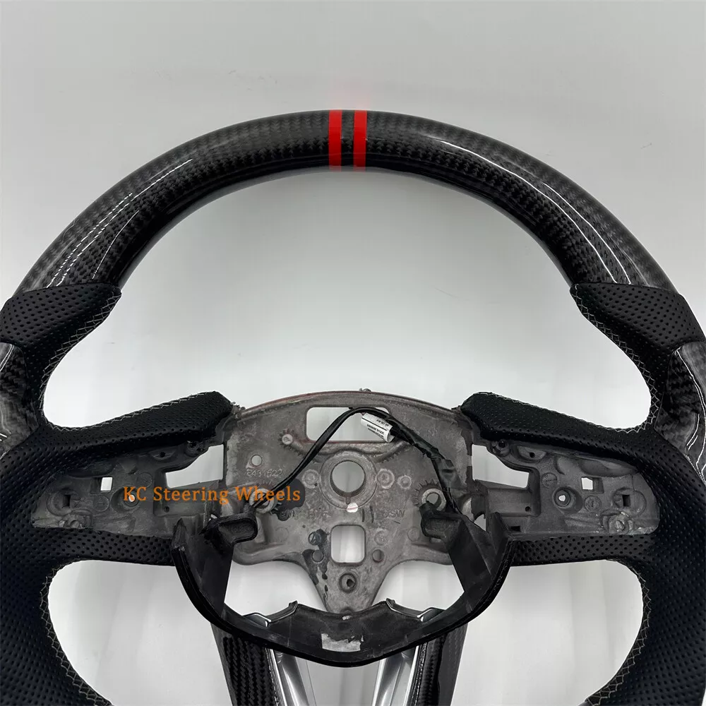 Carbon Fiber black Leather Heated Steering Wheel for 2020 2021 2022 2023 2024 2025 Cadillac CT4 CT5