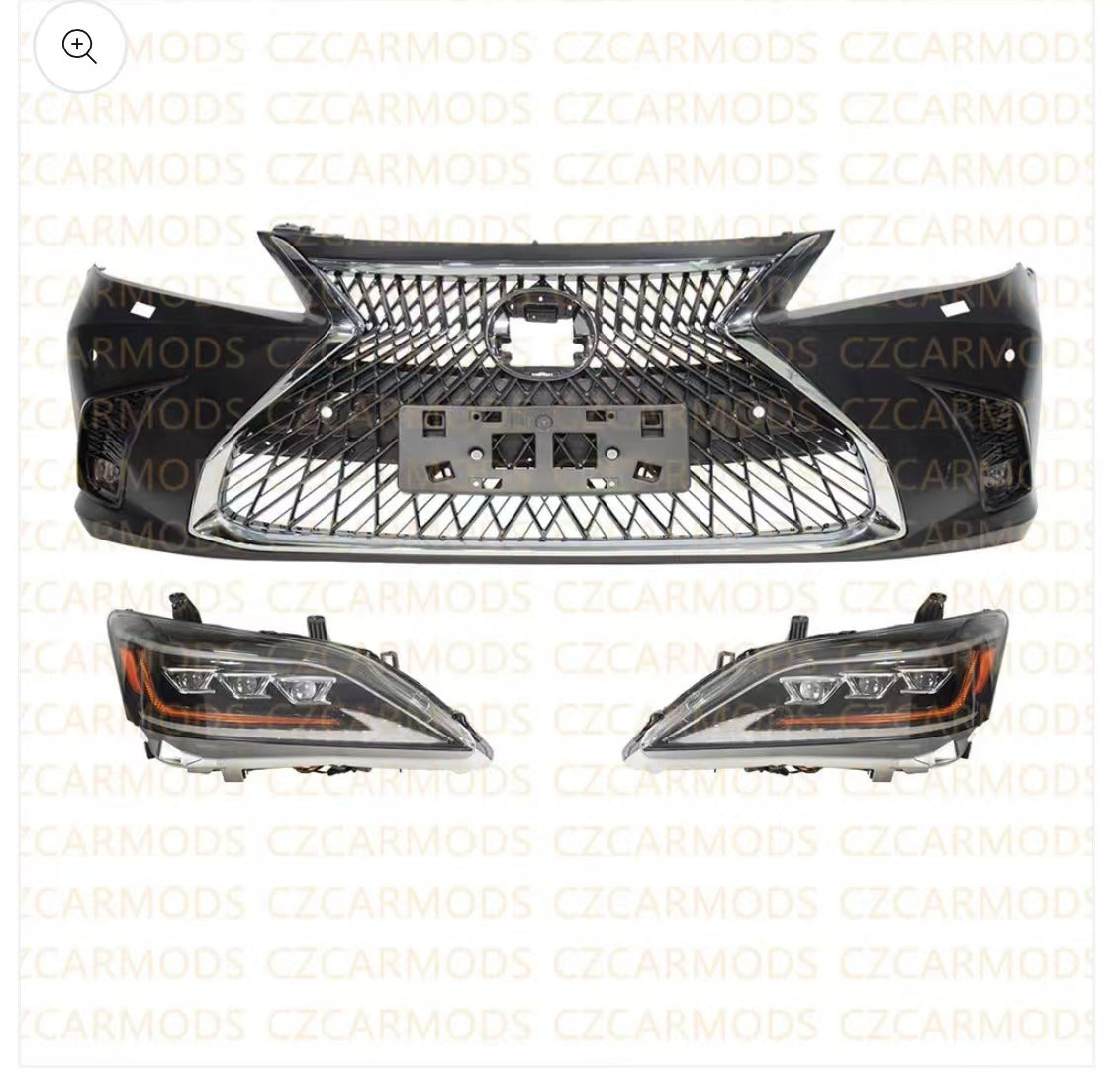 Car Body Kits for LEXUS ES350 2007 2008 2009 2010 2011 2012 Upgrade 2023 ES LS Model LookFront Bumper Triple LED Headlights