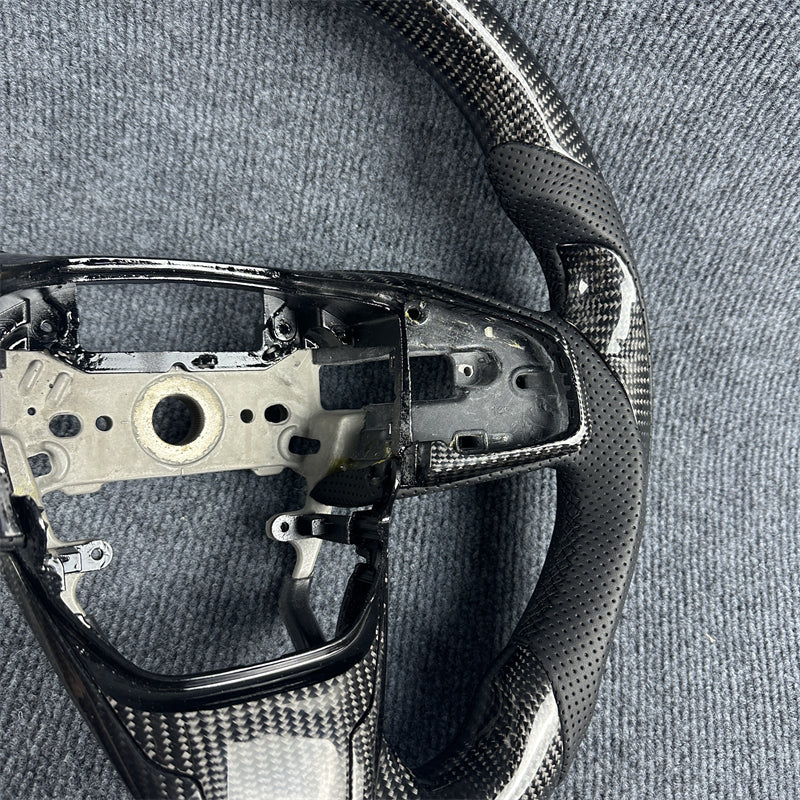 Custom black carbon fiber leather sport steering wheel for 2016 2017-2021 honda civic（Same-day shipping）