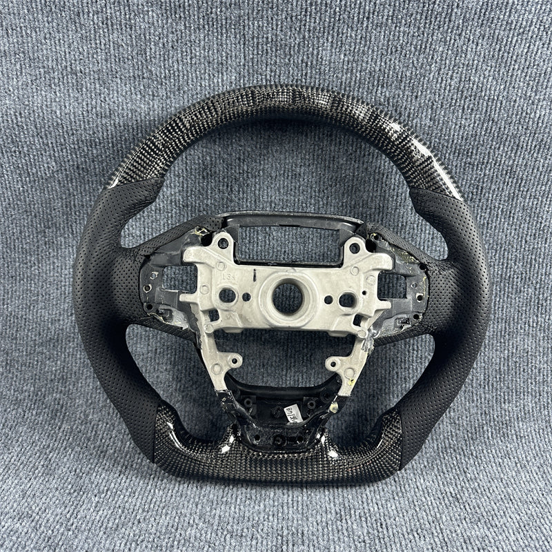 Custom black carbon fiber leather sport steering wheel for 2016 2017-2021 honda civic（Same-day shipping）