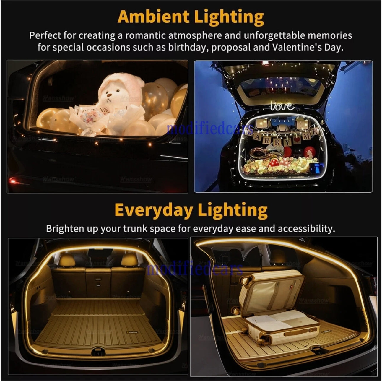 Car Trunk Atmosphere Lamp Strip Light Trunk Brighten LED Strip Ambient Light FOR Cars Automotive supplies