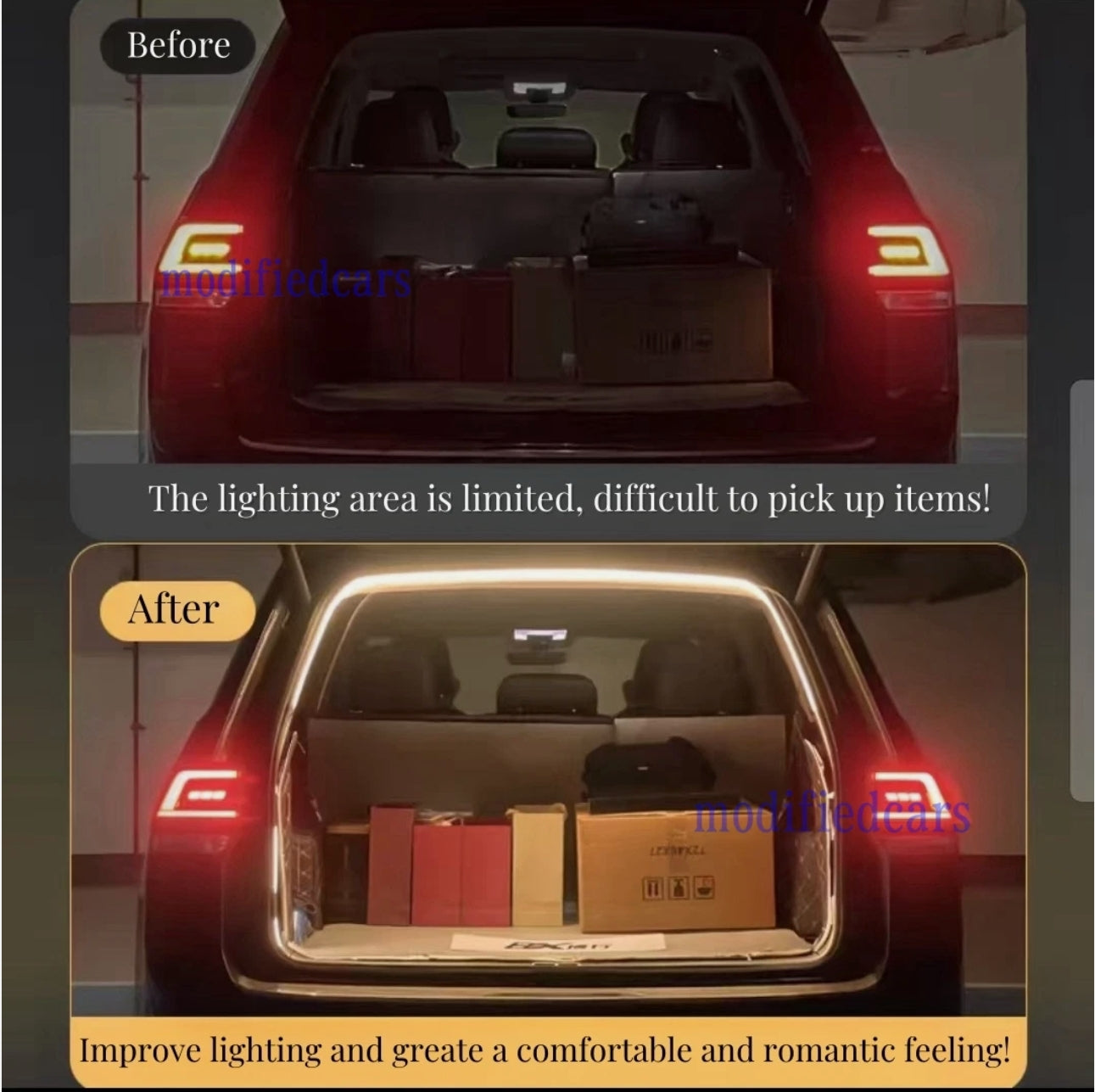 Car Trunk Atmosphere Lamp Strip Light Trunk Brighten LED Strip Ambient Light FOR Cars Automotive supplies