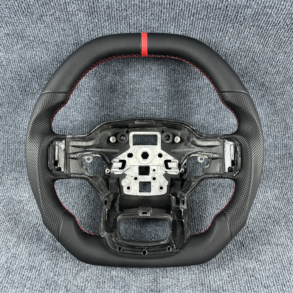 Customized Black leather Red stitching steering wheel for 2010 2011 2012 2013 2014 2015 Ford F150