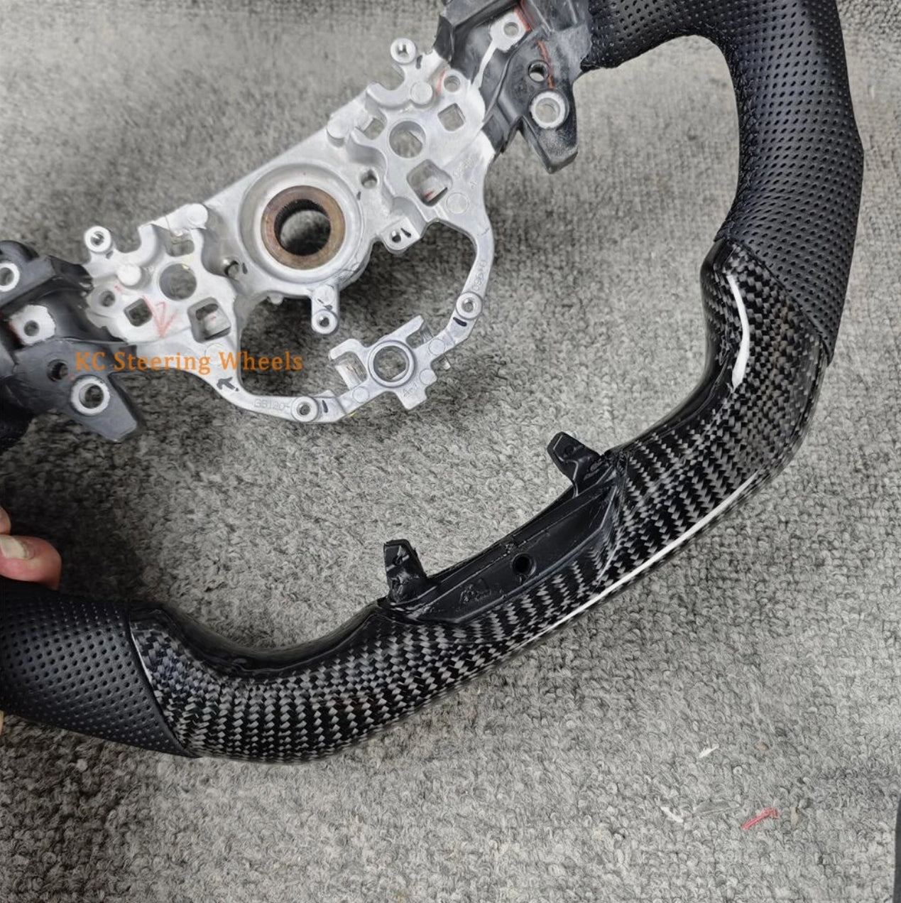 Custom Black Carbon Fiber Perforated Leather Steering Wheel Fit For Toyota Camry 2024 2025 2026