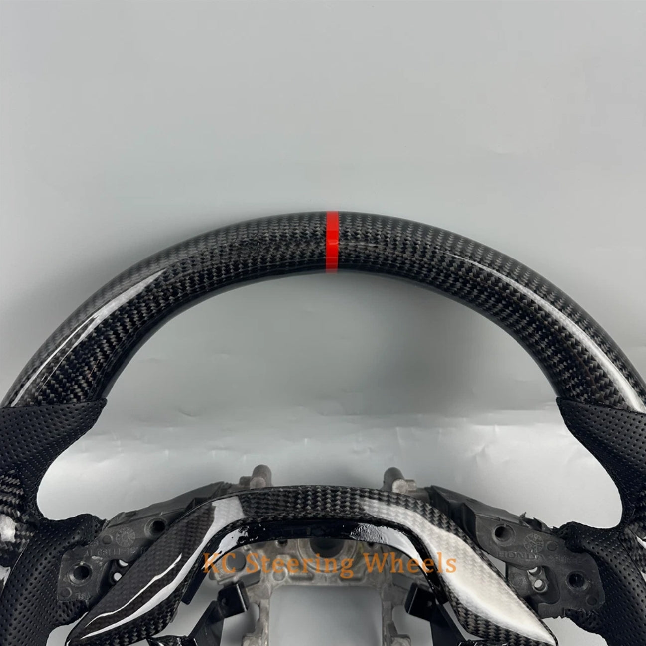 Custom black carbon fiber eather steering wheel for 2018-2023 honda accord