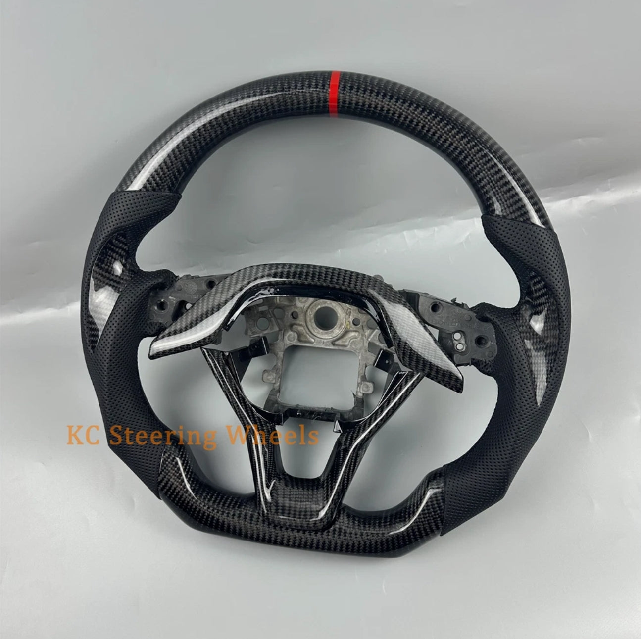 Custom black carbon fiber eather steering wheel for 2018-2023 honda accord