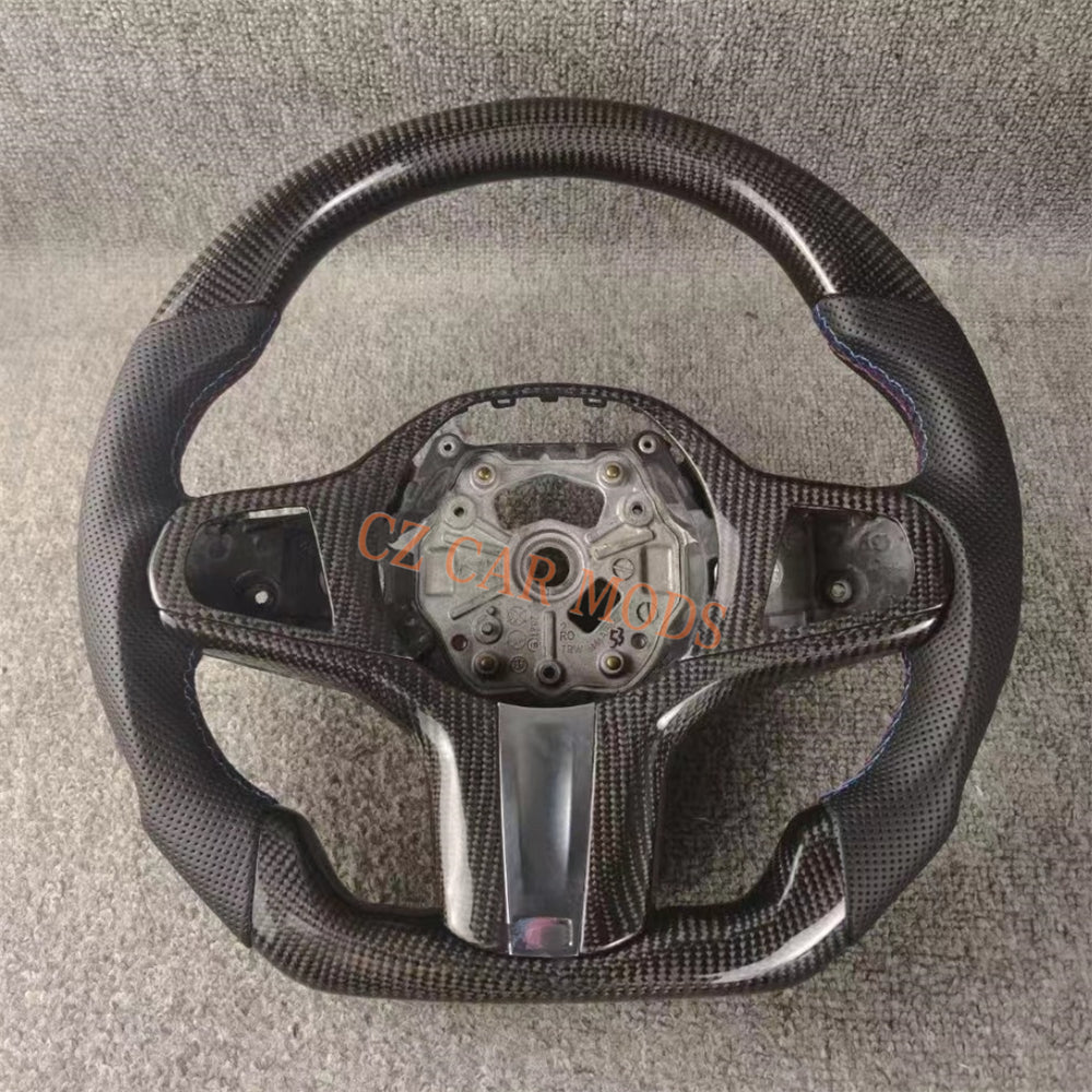 Custom Real Carbon Fiber Steering Wheel For BMW M8 2018 2019 2020 2021 2022 Auto Accessory Steering Wheel Re-manufactured
