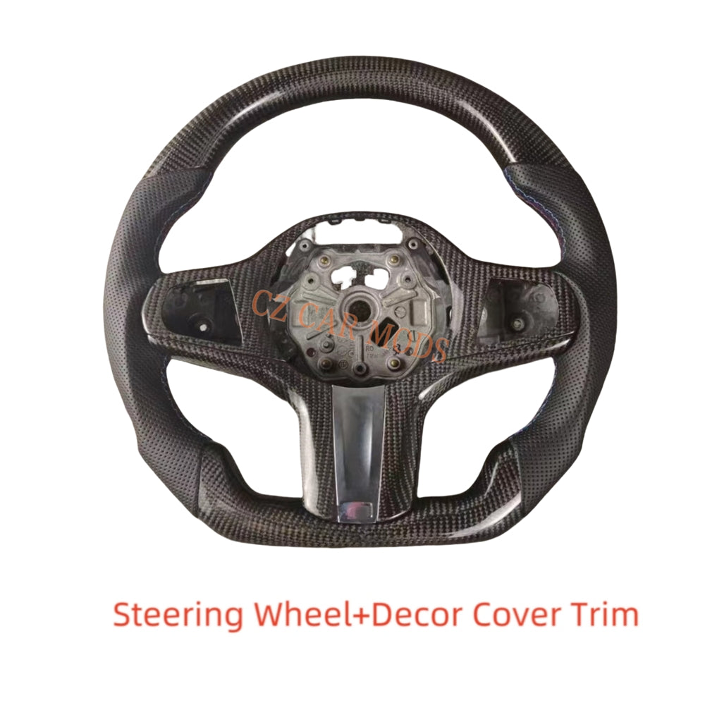 Custom Real Carbon Fiber Steering Wheel For BMW M8 2018 2019 2020 2021 2022 Auto Accessory Steering Wheel Re-manufactured