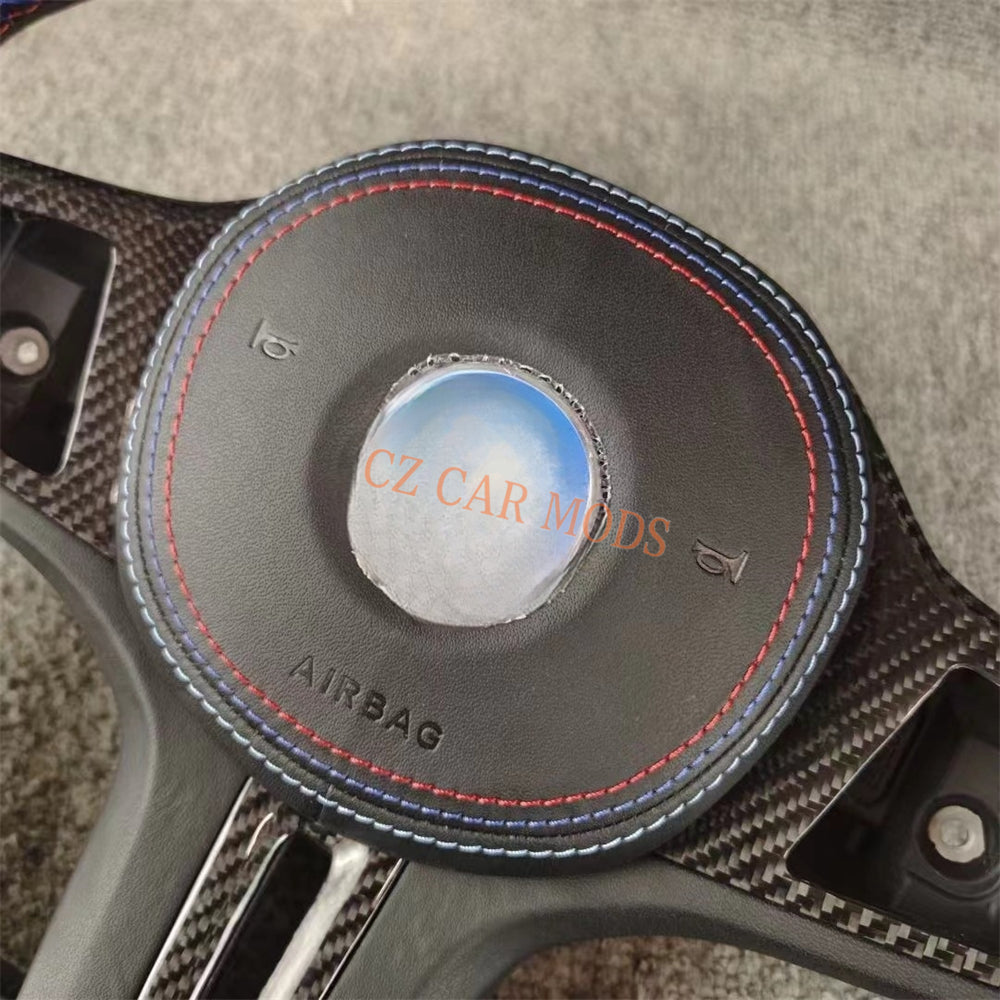 Customized Perforated Leather Carbon Fiber Steering Wheel With Airbag Cover Auto Accessory Re-manufactured For 2018 2019 2020 2021 2022 BMW M8