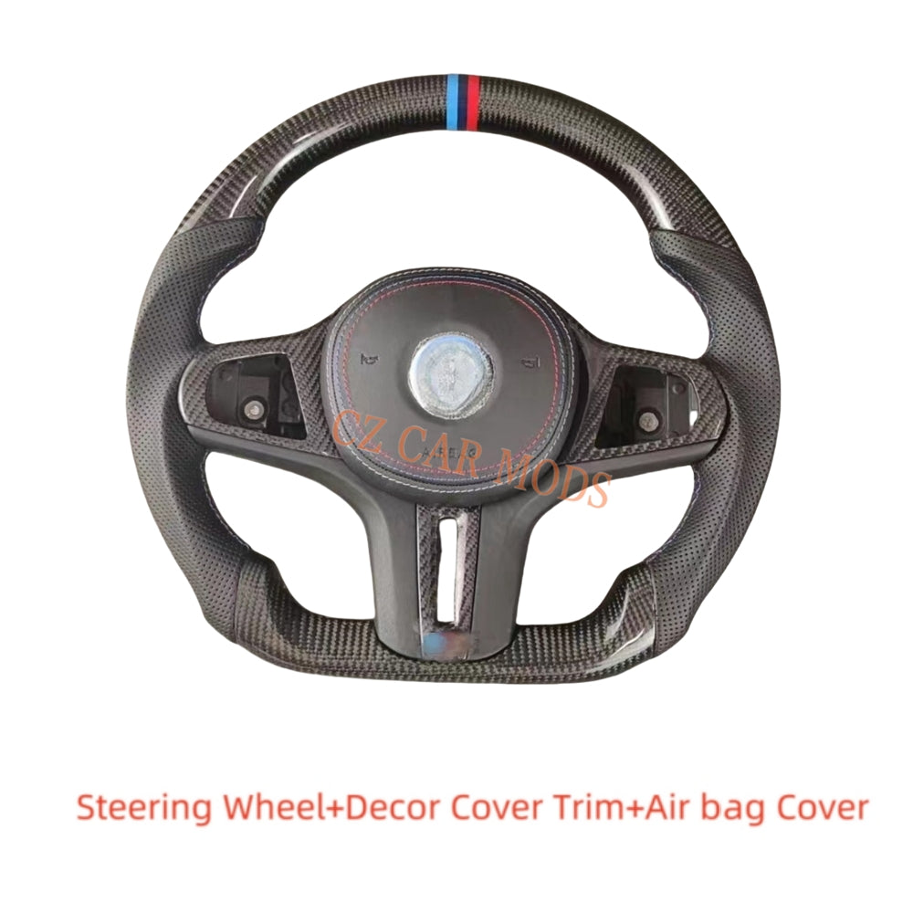 Customized Perforated Leather Carbon Fiber Steering Wheel With Airbag Cover Auto Accessory Re-manufactured For 2018 2019 2020 2021 2022 BMW M8