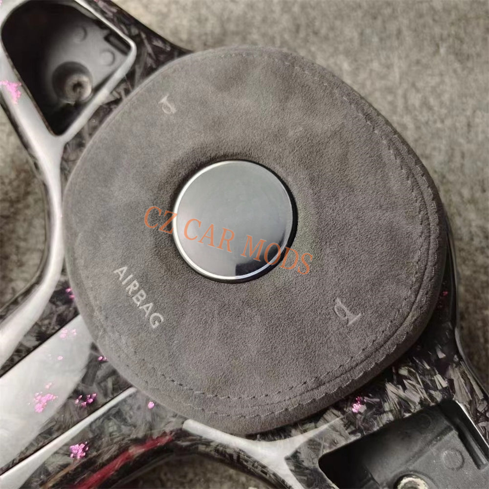 Customized Alcantara Forged Carbon Fiber Steering Wheel With Airbag Cover For 2018 2019 2020 2021 2022 BMW M8 Auto Accessory Re-manufactured