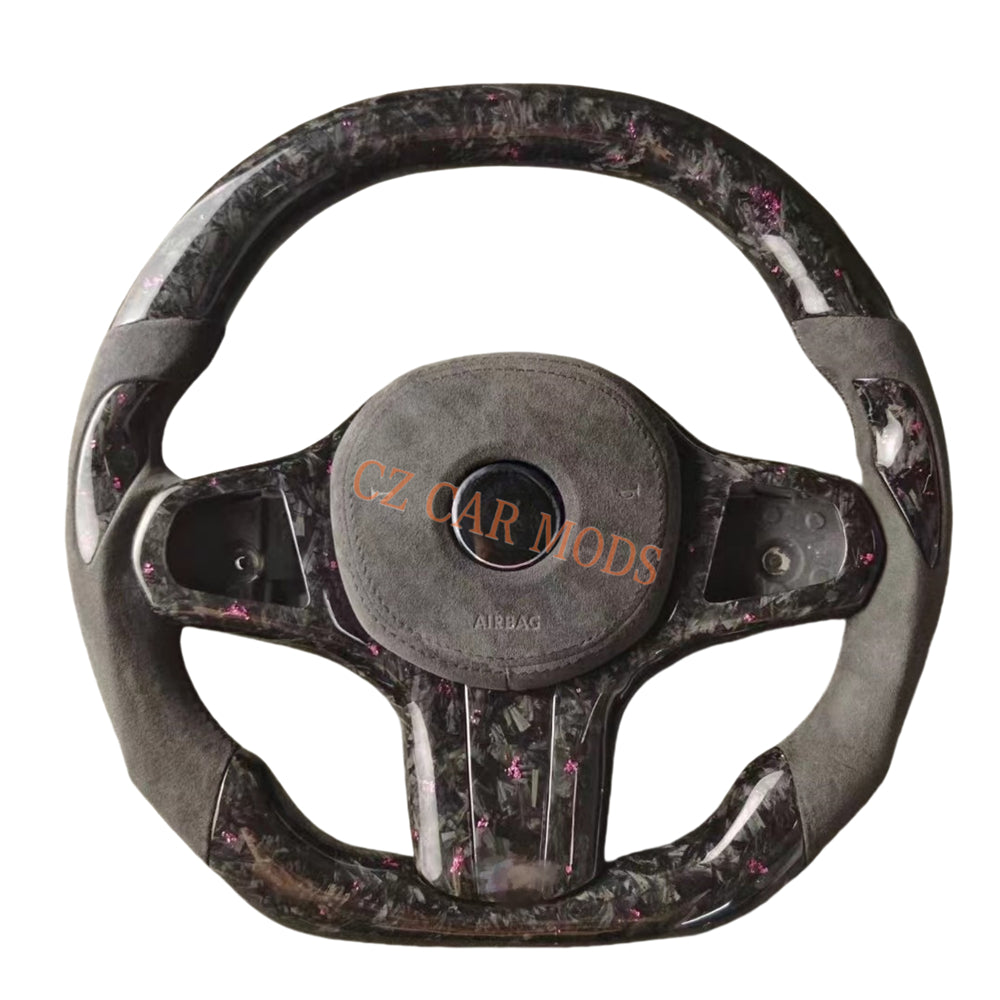Customized Alcantara Forged Carbon Fiber Steering Wheel With Airbag Cover For 2018 2019 2020 2021 2022 BMW M8 Auto Accessory Re-manufactured