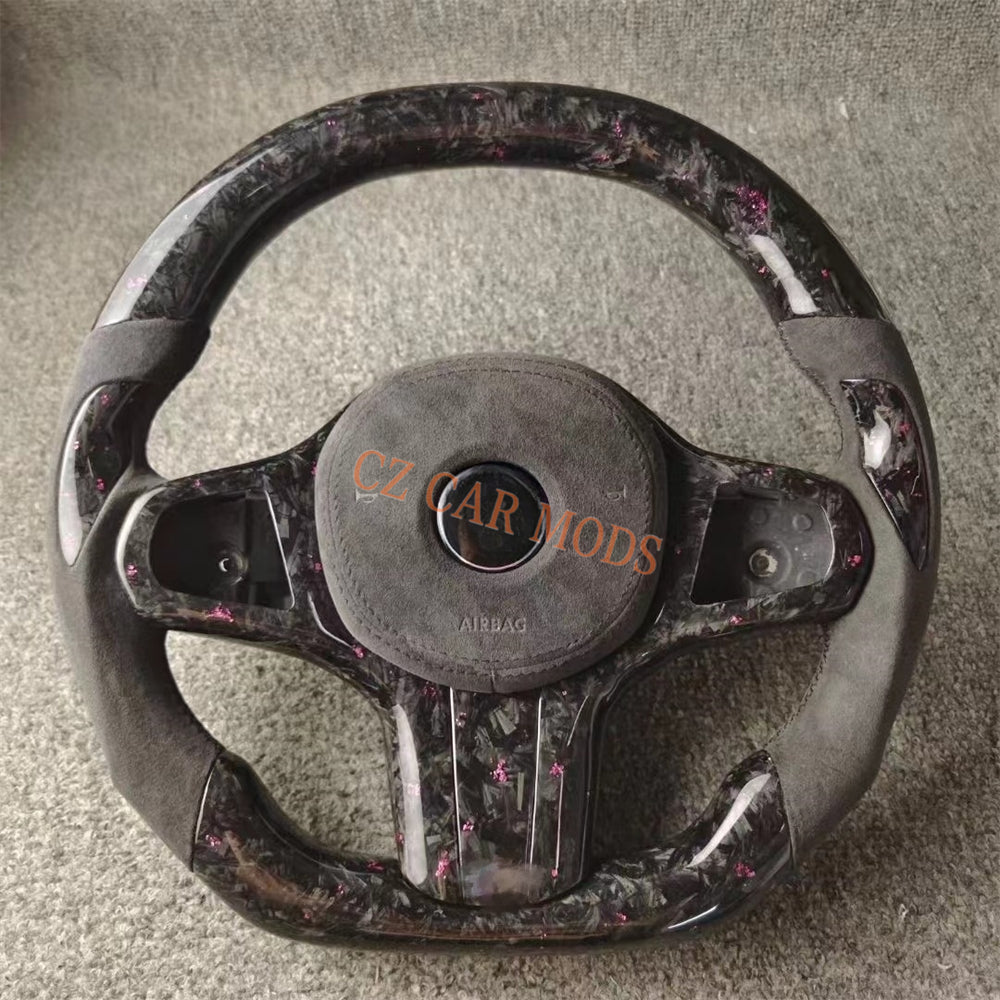 Customized Alcantara Forged Carbon Fiber Steering Wheel With Airbag Cover For 2018 2019 2020 2021 2022 BMW M8 Auto Accessory Re-manufactured