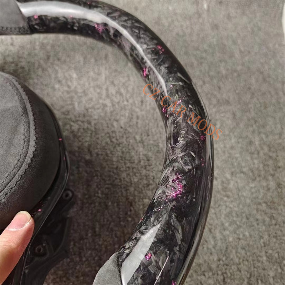 Customized Alcantara Forged Carbon Fiber Steering Wheel With Airbag Cover For 2018 2019 2020 2021 2022 BMW M8 Auto Accessory Re-manufactured