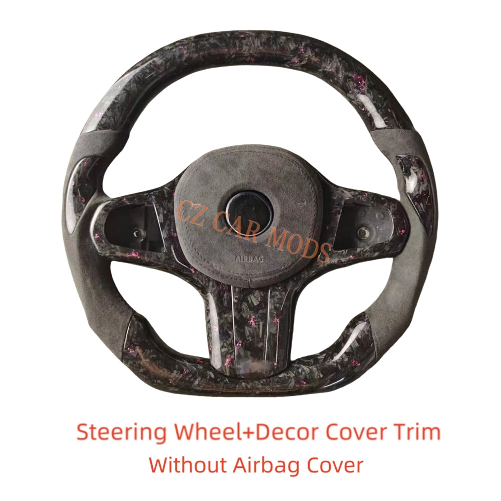 Customized Alcantara Forged Carbon Fiber Steering Wheel With Airbag Cover For 2018 2019 2020 2021 2022 BMW M8 Auto Accessory Re-manufactured