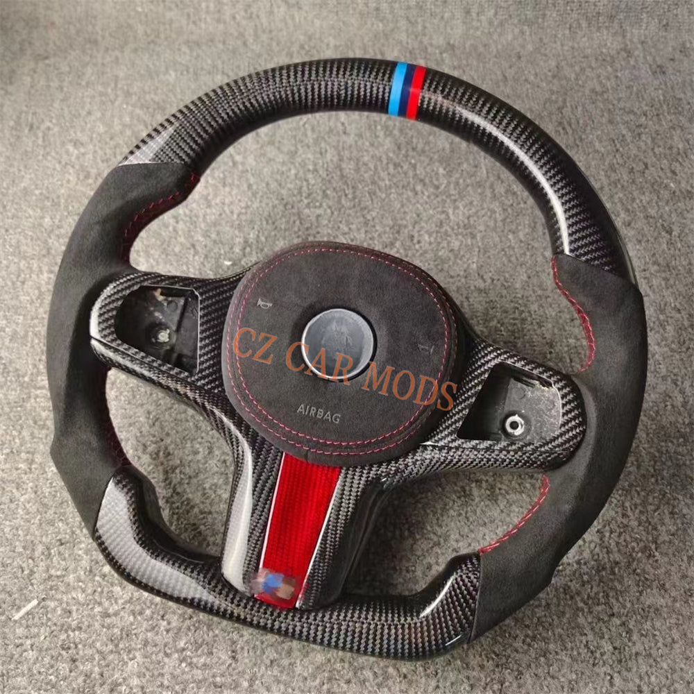 Customized Alcantara Carbon Fiber Steering Wheel Auto Accessory Re-manufactured With Airbag Cover For BMW M8 2018 2019 2020 2021 2022