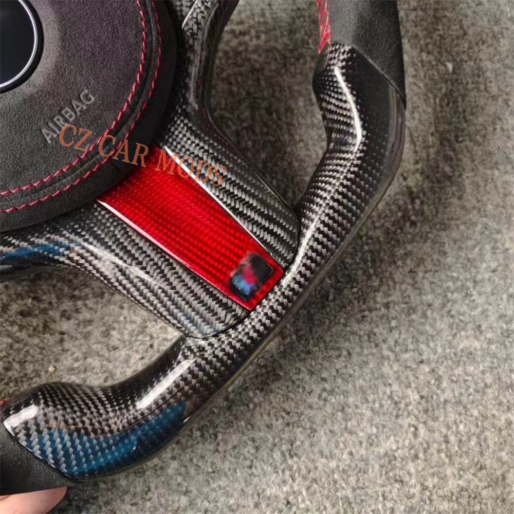 Customized Alcantara Carbon Fiber Steering Wheel Auto Accessory Re-manufactured With Airbag Cover For BMW M8 2018 2019 2020 2021 2022