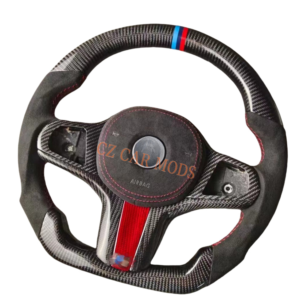 Customized Alcantara Carbon Fiber Steering Wheel Auto Accessory Re-manufactured With Airbag Cover For BMW M8 2018 2019 2020 2021 2022