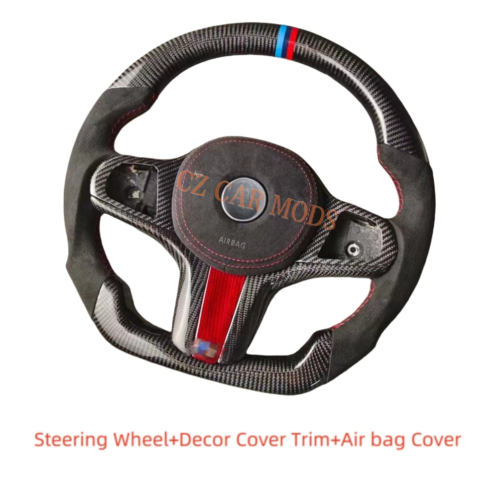 Customized Alcantara Carbon Fiber Steering Wheel Auto Accessory Re-manufactured With Airbag Cover For BMW M8 2018 2019 2020 2021 2022