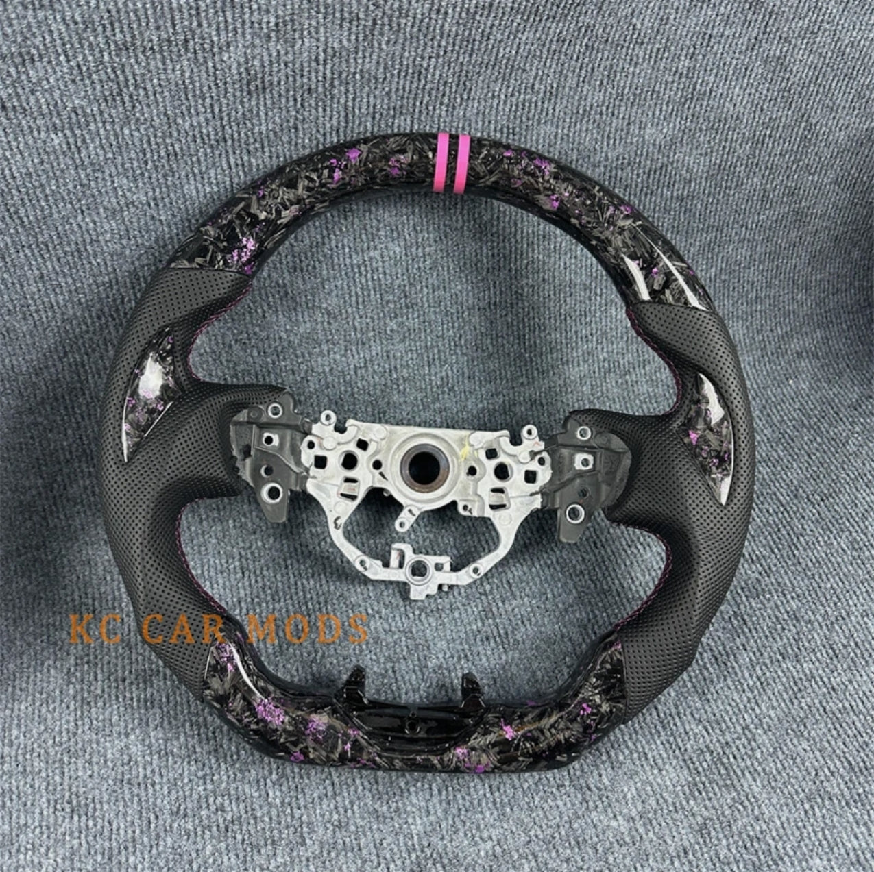 Purple forged carbon fiber black leather steering wheel for 2024 2025 2026 toyota camry
