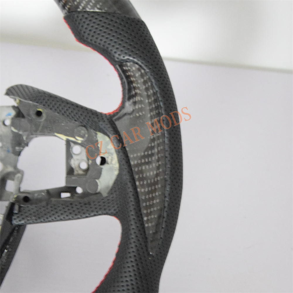 Customized Black Perforated Leather Carbon Fiber Steering Wheel Auto Accessory Remanufactured For Honda Civic 10th GEN 2016 2017 2018 2019 2020 2021