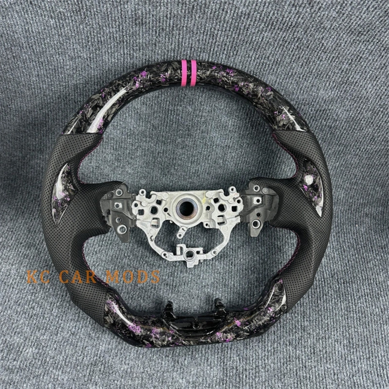 Purple forged carbon fiber black leather steering wheel for 2024 2025 2026 toyota camry