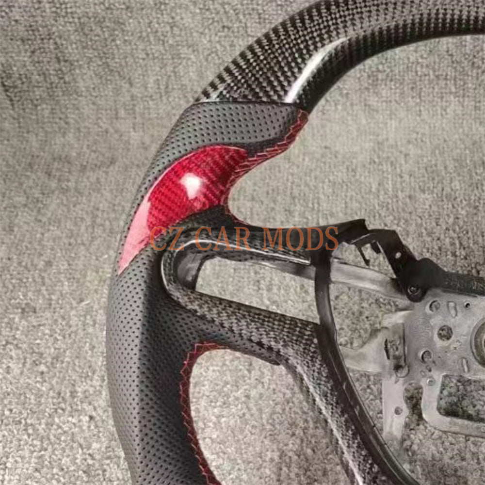 Custom Real Carbon Fiber Steering Wheel Perforated Leather Auto Accessory For Honda Civic 8th GEN 2006 2007 2008 2009 2010 2011 Remanufactured