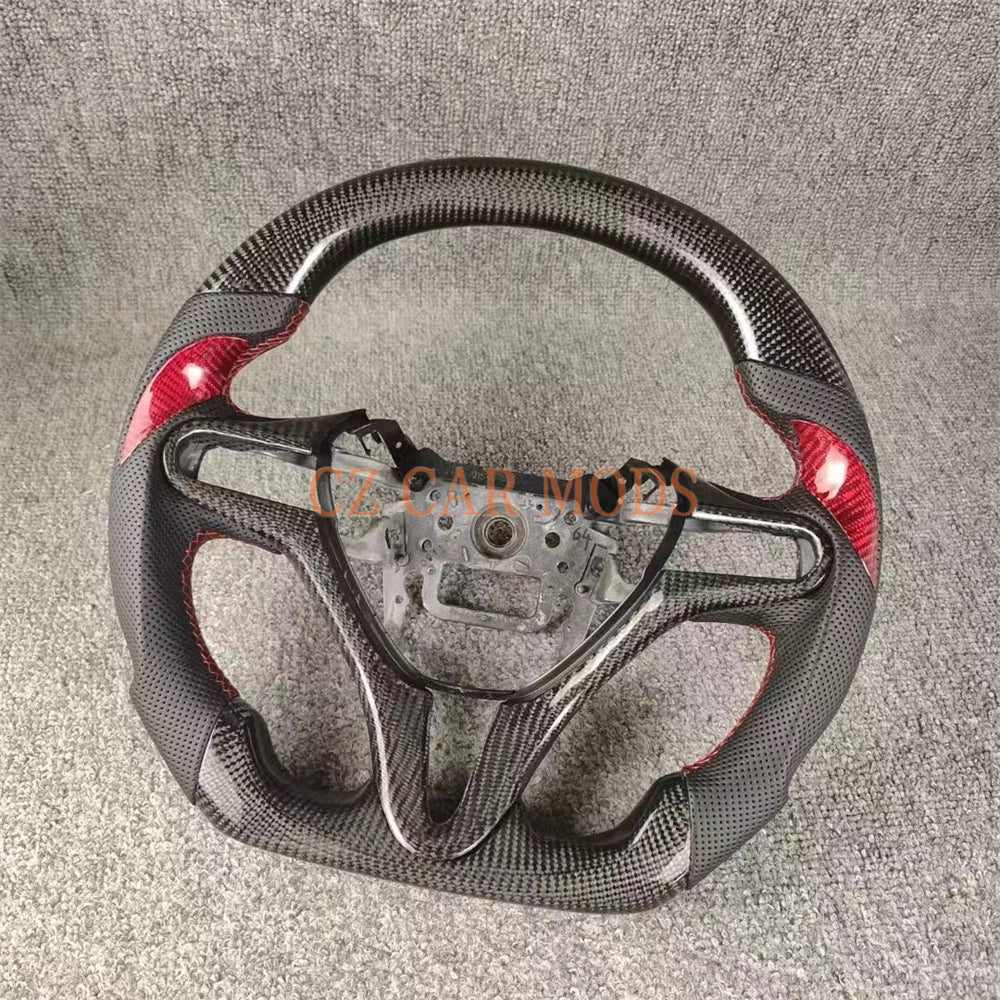 Custom Real Carbon Fiber Steering Wheel Perforated Leather Auto Accessory For Honda Civic 8th GEN 2006 2007 2008 2009 2010 2011 Remanufactured