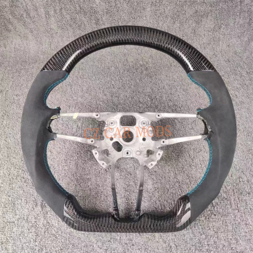 Customized Brand New Carbon Fiber Steering Wheel Black Alcantara For Porsche 718 2016 2017 2018 2019 2020 2021 Auto Accessory