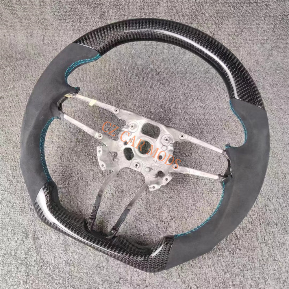 Customized Brand New Carbon Fiber Steering Wheel Black Alcantara For Porsche 718 2016 2017 2018 2019 2020 2021 Auto Accessory