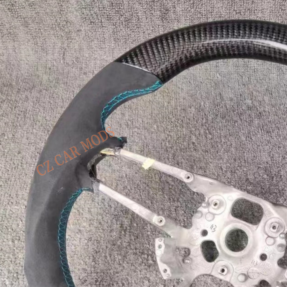 Customized Brand New Carbon Fiber Steering Wheel Black Alcantara For Porsche 718 2016 2017 2018 2019 2020 2021 Auto Accessory