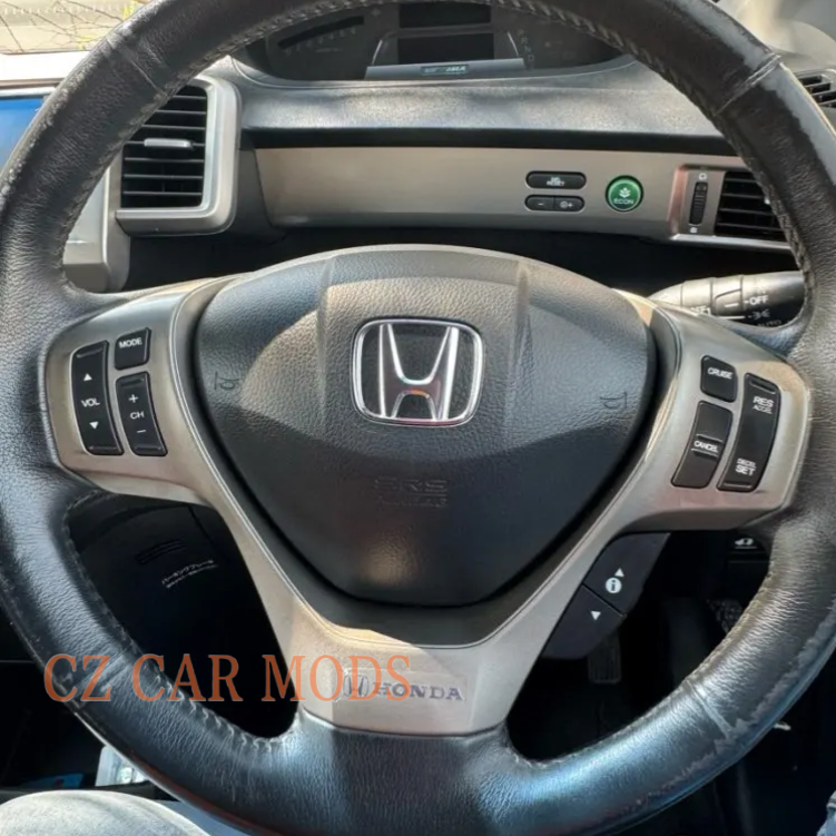 Customized Black carbon fiber leather steering wheel for Honda freed spike 2013 hybrid
