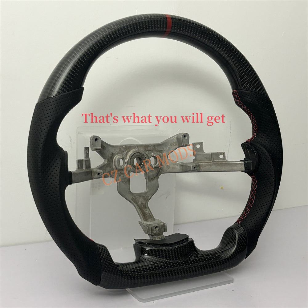 Customized Brand New Perforated Leather Carbon Fiber Steering Wheel Auto Accessory Red Strip For Chevrolet Corvette C6 2005 2006 2007 2008 2009 2010 2011 2012 2013