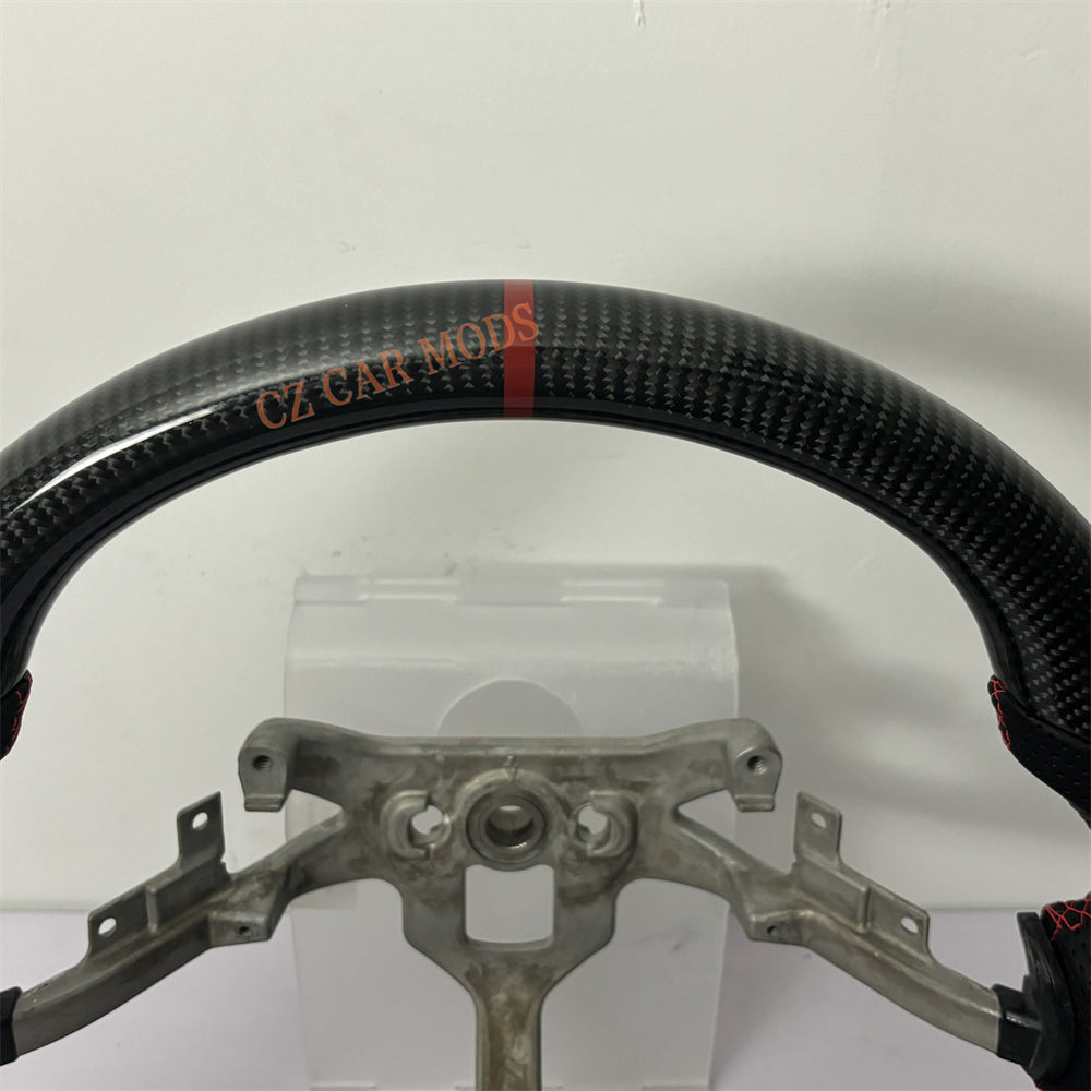 Customized Brand New Perforated Leather Carbon Fiber Steering Wheel Auto Accessory Red Strip For Chevrolet Corvette C6 2005 2006 2007 2008 2009 2010 2011 2012 2013