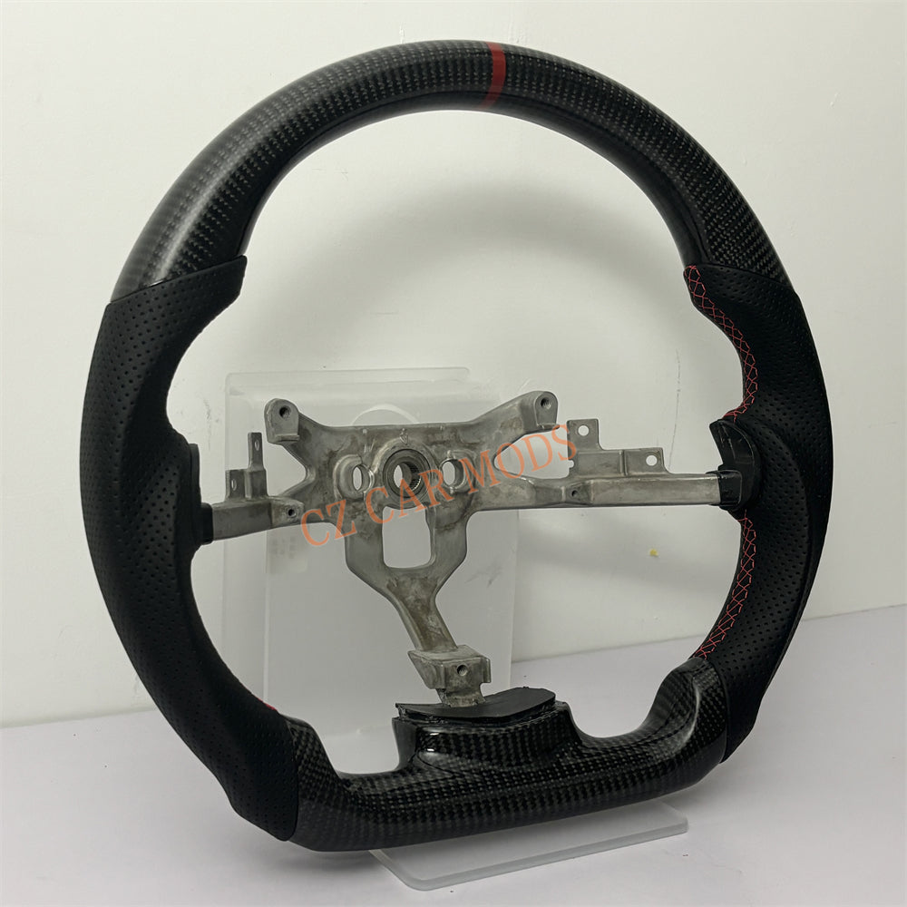 Customized Brand New Perforated Leather Carbon Fiber Steering Wheel Auto Accessory Red Strip For Chevrolet Corvette C6 2005 2006 2007 2008 2009 2010 2011 2012 2013